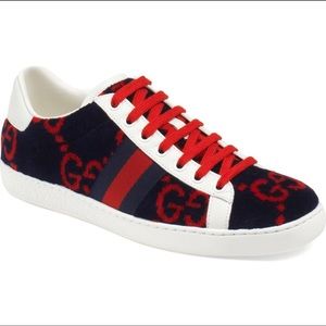 GUCCI new ace velvet sneakers 9.5
